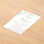 Flat Save The Date Card アクリル招待状 (レイダウン)