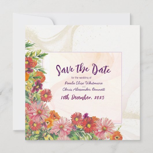 Flat Save The Date Card セーブザデート (正面)