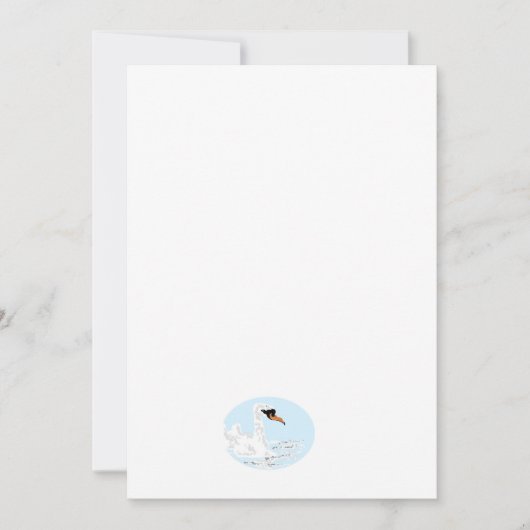 Flat Save The Date Card : Beautiful Swan セーブザデート (正面)
