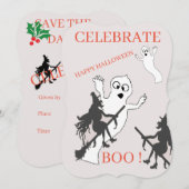 Flat Save The Date Card : HALLOWEENパーティー セーブザデート (正面/裏面)