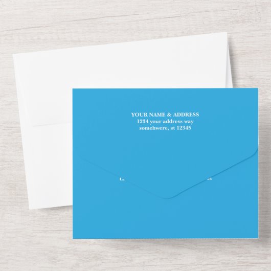 Flat Sky Blue Background for Web & Print オールインワン招待状 (裏面)