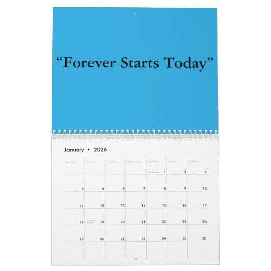 Flat Sky Blue Background – Wedding Texture カレンダー (1月 2026)