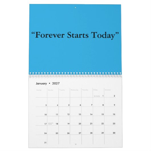 Flat Sky Blue Background – Wedding Texture カレンダー (1月 2027)