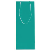 Flat Teal Background – Back-to-School Texture ワインギフトバッグ (裏面)