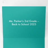 Flat Teal Background – Back-to-School Texture 三つ折りカード (内部最初)