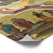 Flat vintage map of paris ポスター (角)