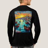 flat waves, crowds, boats, city トライブレンドＴシャツ (背面)