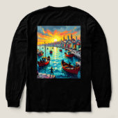 flat waves, crowds, boats, city トライブレンドＴシャツ (デザイン背面)