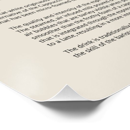 Flat White Coffee ポスター (コーナー)