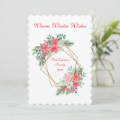 Flat Xmas Botanical Personalised Card シーズンカード (スタンド正面)