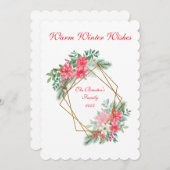 Flat Xmas Botanical Personalised Card シーズンカード (正面/裏面)