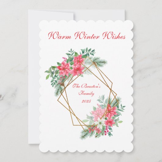 Flat Xmas Botanical Personalised Card シーズンカード (正面)