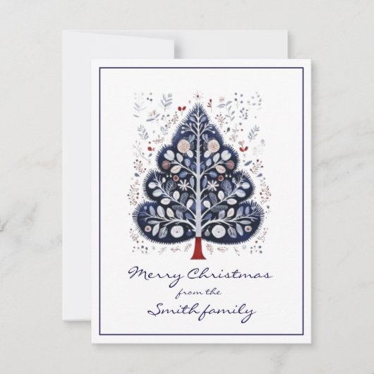 Flat Xmas Card - Scandinavian Christmas Tree シーズンカード (正面)
