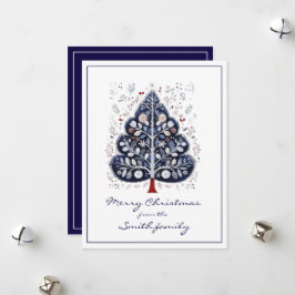 Flat Xmas Card - Scandinavian Christmas Tree シーズンカード