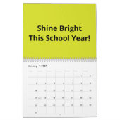 Flat Yellow Background – Back-to-School Texture カレンダー (1月 2027)