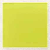 Flat Yellow Background – Back-to-School Texture ガラスコースター (正面)