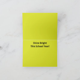 Flat Yellow Background – Back-to-School Texture サンキューカード