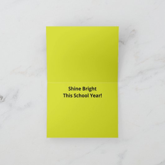 Flat Yellow Background – Back-to-School Texture サンキューカード (内部)