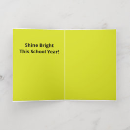 Flat Yellow Background – Back-to-School Texture 箔グリーティングカード