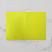 Flat Yellow Background – Back-to-School Texture 箔グリーティングカード (外側レイダウン)