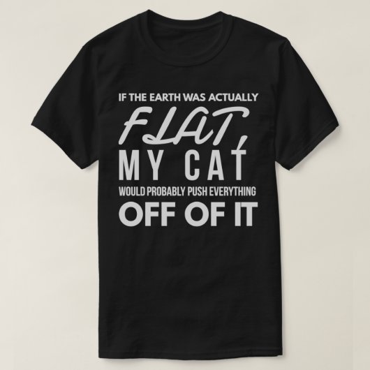 FlatEarthとCat Tシャツ (デザイン正面)