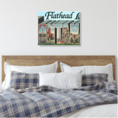Flathead Lake, Montana – ラージレターシーン キャンバスプリント (インサイチュ (寝室))