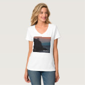 Flathead Lake Sunset in Montana Ladie's Shirt Tシャツ (正面フル)