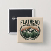 Flathead National Forest Montana Wilderness 缶バッジ (正面&裏面)