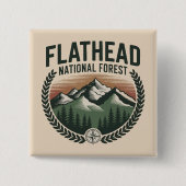 Flathead National Forest Montana Wilderness 缶バッジ (正面)