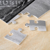 Flatiron建物とClock in Black and White ジグソーパズル (側面)