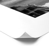 Flatiron建物とClock in Black and White ポスター (角)