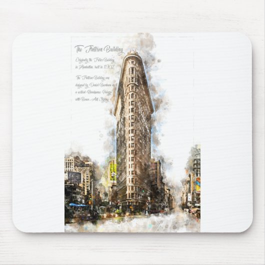 FlatIron Building Watercolor マウスパッド (正面)