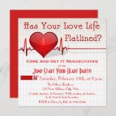 Flatlinedのハートグラフアンチバレンタインの日の招待 招待状 (正面/裏面)