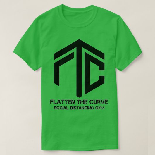Flatten the Curve Social Distancing Gym  Tシャツ (デザイン正面)