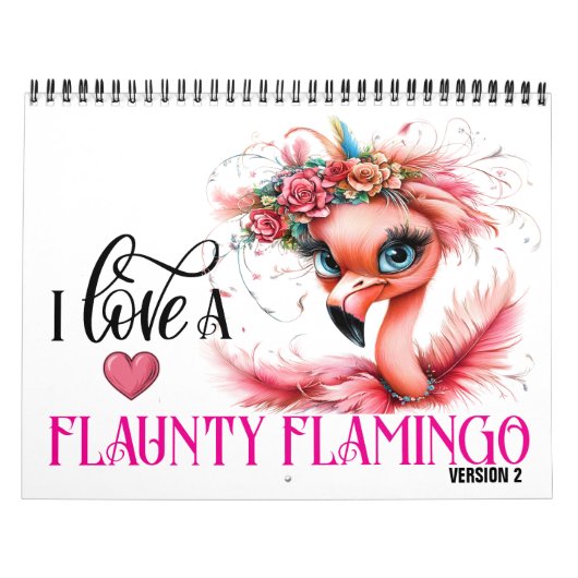 Flaunty Flamingoバージョン2カレンダー カレンダー (カバー)