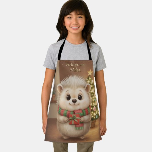 Flauschiger Igel Backzeit Motiv エプロン (インサイチュ)