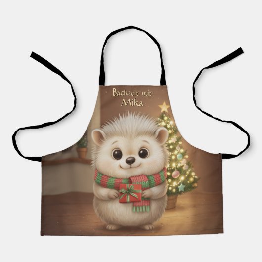 Flauschiger Igel Backzeit Motiv エプロン (正面)