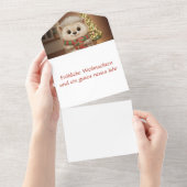 Flauschiger Igel mit Tannenbaum Motiv オールインワン招待状 (貼ってはがせる)