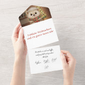 Flauschiger Igel mit Tannenbaum Motiv オールインワン招待状