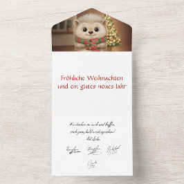 Flauschiger Igel mit Tannenbaum Motiv オールインワン招待状