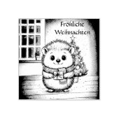 flauschiger igel mit weihnachtsgruß ラバースタンプ (インプリント)