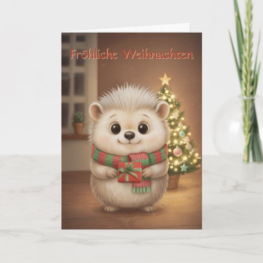 Flauschiger Igel rote Schrift Karte カード (正面)