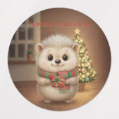 Flauschiger Igel Weihnachtszauber Design ラベル (デザイン1)