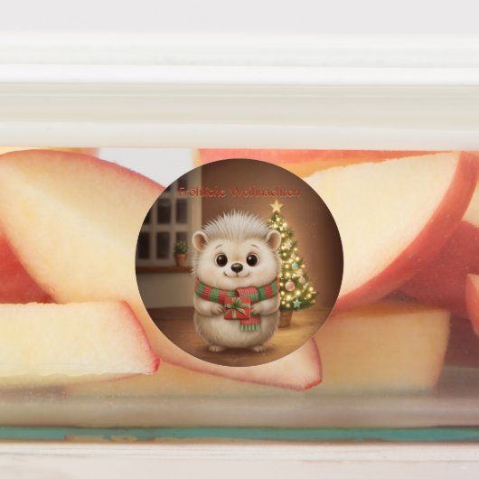 Flauschiger Igel Weihnachtszauber Design ラベル (貼付)