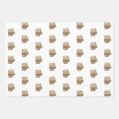 Flauschiger Igel Winterfarben Grün Rot Weiß ラッピングペーパーシート (正面)