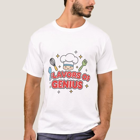 Flavors of Genius – Cute Chef Creativity T-Shirt Tシャツ (正面)