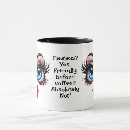 Flawless? Add Name Message, Fabulous Eyes Face マグカップ (中央)