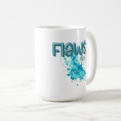 Flaws Are Art – Inspirational Abstract Splash Blue コーヒーマグカップ (正面右)