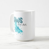 Flaws Are Art – Inspirational Abstract Splash Blue コーヒーマグカップ (正面左)