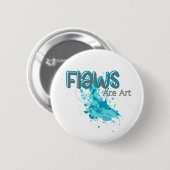 Flaws Are Art – Inspirational Abstract Splash Blue 缶バッジ (正面&裏面)